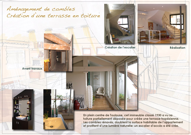 Architecture et d&eacute;coration d'int&eacute;rieur: Am&eacute;nagement de combles