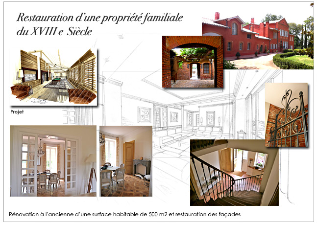 Architecture et d&eacute;coration d'int&eacute;rieur: Restauration d'une ancienne propri&eacute;t&eacute;